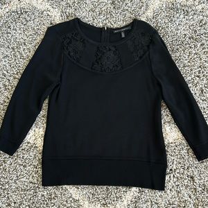 White House black market lace top sweater, size XL, three-quarter sleeve